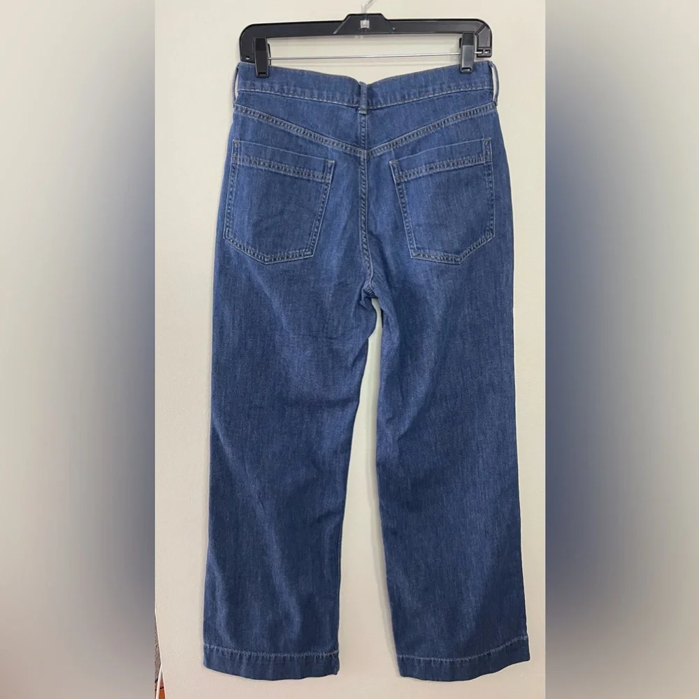 J.Crew Wide Leg Denim Trousers Jean Pant Size 27